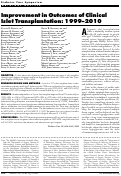 Cover page: Improvement in outcomes of clinical islet transplantation: 1999-2010.