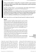 Cover page: Using social media to assess the consumer nutrition environment: comparing Yelp reviews with a direct observation audit instrument for grocery stores.