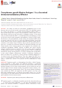 Cover page: Toxoplasma gondii Matrix Antigen 1 Is a Secreted Immunomodulatory Effector