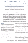 Cover page: Achieving UNAIDS 90-90-90 targets for pregnant and postpartum women in sub-Saharan Africa: progress, gaps and research needs