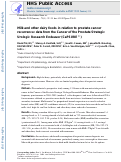 Cover page: Milk and other dairy foods in relation to prostate cancer recurrence: Data from the cancer of the prostate strategic urologic research endeavor (CaPSURE™)