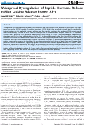 Cover page: Widespread dysregulation of peptide hormone release in mice lacking adaptor protein AP-3.