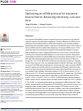 Cover page: Optimizing an eDNA protocol for estuarine environments: Balancing sensitivity, cost and time.