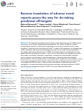 Cover page: Reverse translation of adverse event reports paves the way for de-risking preclinical off-targets