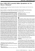 Cover page: Does 2-FDG PET Accurately Reflect Quantitative In Vivo Glucose Utilization?