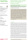 Cover page: Diving physiology of marine mammals and birds: the development of biologging techniques.