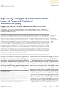 Cover page: High-Density Genotypes of Inbred Mouse Strains: Improved Power and Precision of Association Mapping.