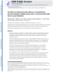 Cover page: The effect of obstructed action efficacy on reward-based decision-making in healthy adolescents: a novel functional MRI task to assay frustration