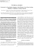 Cover page: Dosimetry for quantitative analysis of the effects of low-dose ionizing radiation in radiation therapy patients