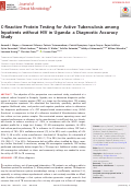 Cover page: C-Reactive Protein Testing for Active Tuberculosis among Inpatients without HIV in Uganda: a Diagnostic Accuracy Study.