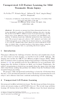 Cover page: Unsupervised 3-D Feature Learning for Mild Traumatic Brain Injury