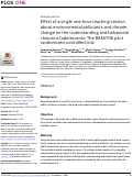 Cover page: Effect of a single one-hour teaching session about environmental pollutants and climate change on the understanding and behavioral choices of adolescents: The BREATHE pilot randomized controlled trial