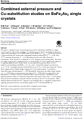 Cover page: Combined external pressure and Cu-substitution studies on BaFe2As2 single crystals