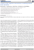 Cover page: Toward a new cognitive neuroscience: modeling natural brain dynamics