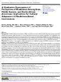 Cover page: A Qualitative Examination of Perceptions of Mindfulness Among Arab, Middle Eastern, and North African Americans: Implications for Cultural Adaptation of Mindfulness-Based Interventions.