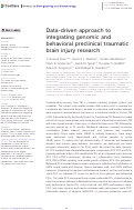 Cover page: DATA-DRIVEN APPROACH TO INTEGRATING GENOMIC AND BEHAVIORAL PRECLINICAL TRAUMATIC BRAIN INJURY (TBI) RESEARCH