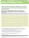 Cover page: High-resolution epitope mapping of anti-Hu and anti-Yo autoimmunity by programmable phage display