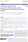 Cover page: Colonocyte-derived lactate promotes E. coli fitness in the context of inflammation-associated gut microbiota dysbiosis