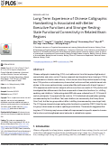 Cover page: Long-Term Experience of Chinese Calligraphic Handwriting Is Associated with Better Executive Functions and Stronger Resting-State Functional Connectivity in Related Brain Regions