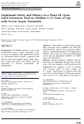 Cover page: Dupilumab Safety and Efficacy in a Phase III Open-Label Extension Trial in Children 6-11 Years of Age with Severe Atopic Dermatitis.