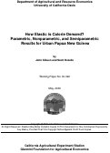 Cover page: How Elastic is Calorie Demand? Parametric, Nonparametric, and Semiparametric  Results for Urban Papua New Guinea