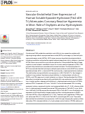 Cover page: Vascular Endothelial Over-Expression of Human Soluble Epoxide Hydrolase (Tie2-sEH Tr) Attenuates Coronary Reactive Hyperemia in Mice: Role of Oxylipins and ω-Hydroxylases