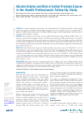 Cover page: Alcohol Intake and Risk of Lethal Prostate Cancer in the Health Professionals Follow-Up Study.