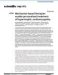 Cover page: Mechanism based therapies enable personalised treatment of hypertrophic cardiomyopathy.