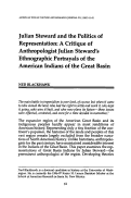 Cover page: Julian Steward and the Politics of Representation: A Critique of Anthropologist Julian Steward's Ethnographic Portrayals of the American Indians of the Great Basin