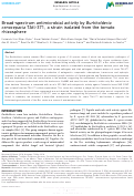 Cover page: Broad-spectrum antimicrobial activity by Burkholderia cenocepacia TAtl-371, a strain isolated from the tomato rhizosphere