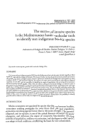 Cover page: The success of invasive species in the Mediterranean basin: molecular tools to identify non indigenous benthic species