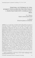 Cover page: Temporal Patterning of Oral Stereotypies in Restricted-fed Fowls: 1. Investigations with a Sibgle Daily Meal