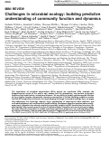 Cover page: Challenges in microbial ecology: building predictive understanding of community function and dynamics