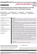 Cover page: Predicting early risk of chronic kidney disease in cats using routine clinical laboratory tests and machine learning