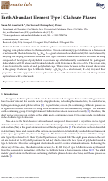 Cover page: Earth Abundant Element Type I Clathrate Phases