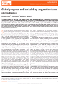 Cover page: Global progress and backsliding on gasoline taxes and subsidies