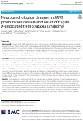 Cover page: Neuropsychological changes in FMR1 premutation carriers and onset of fragile X-associated tremor/ataxia syndrome