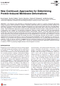 Cover page: New Continuum Approaches for Determining Protein-Induced Membrane Deformations