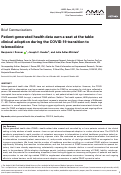 Cover page: Patient-generated health data earn a seat at the table: clinical adoption during the COVID-19 transition to telemedicine.