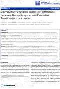 Cover page: Copy number and gene expression differences between African American and Caucasian American prostate cancer