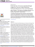 Cover page: Potential Use of Community-Based Rapid Diagnostic Tests for Febrile Illnesses: Formative Research in Peru and Cambodia.