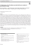 Cover page: Cerebral venous sinus thrombosis associated with cancer: analysis of the ACTION-CVT study.