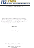 Cover page: Impact of Observed Travel and Recharging Behavior, Simulated Workplace Charging Infrastructure, and Vehicle Design on PHEV Utility Factors (UF), Total Charge Depleting (CD) Driving and Time of Day (TOD) Grid Demand: Scenarios Based on Consumers’ Use of A Plug-in Hybrid Electric Vehicle (PHEV) Conversion