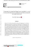 Cover page: Constraints on anomalous Higgs boson couplings to vector bosons and fermions in its production and decay using the four-lepton final state