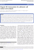 Cover page: Shaped 3D microcarriers for adherent cell culture and analysis
