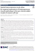 Cover page: Spatial transcriptomics tools allow for regional exploration of heterogeneous muscle pathology in the pre-clinical rabbit model of rotator cuff tear