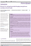 Cover page of Reasons for undergoing amyloid imaging among diverse enrollees in the A4 study