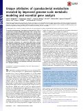 Cover page: Unique attributes of cyanobacterial metabolism revealed by improved genome-scale metabolic modeling and essential gene analysis