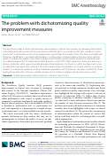 Cover page: The problem with dichotomizing quality improvement measures