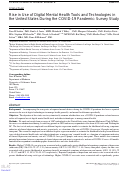 Cover page: Rise in Use of Digital Mental Health Tools and Technologies in the United States During the COVID-19 Pandemic: Survey Study.